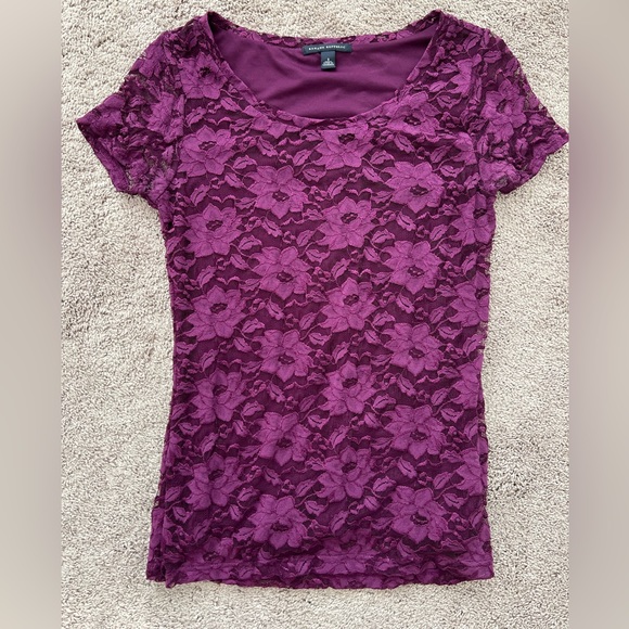 Banana Republic Lace Short Sleeve Blouse - Picture 1 of 4